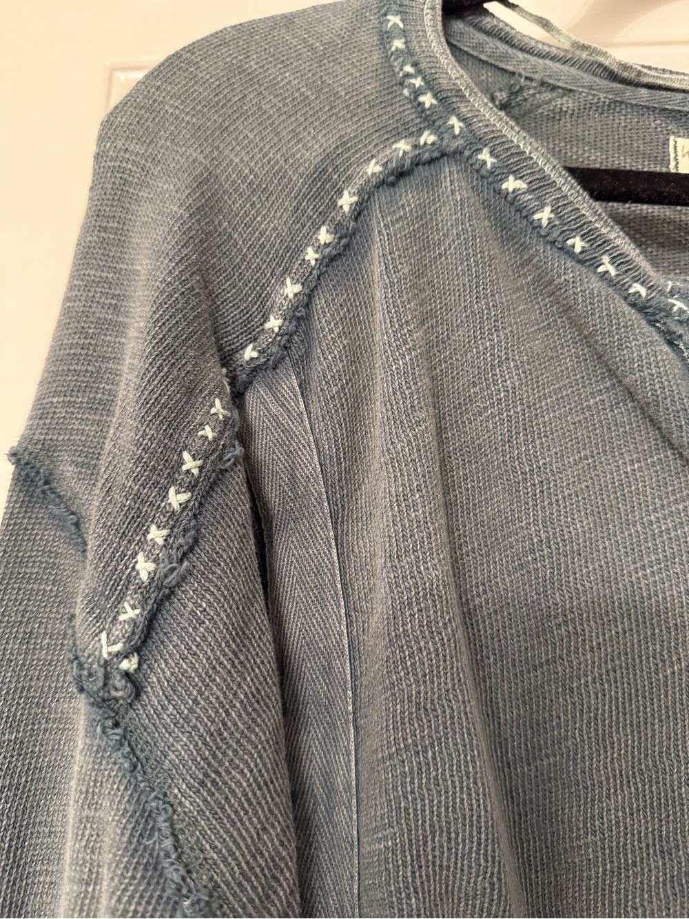 Free People Washed Green Long-Sleeve Henley Top - Picture 5 of 8